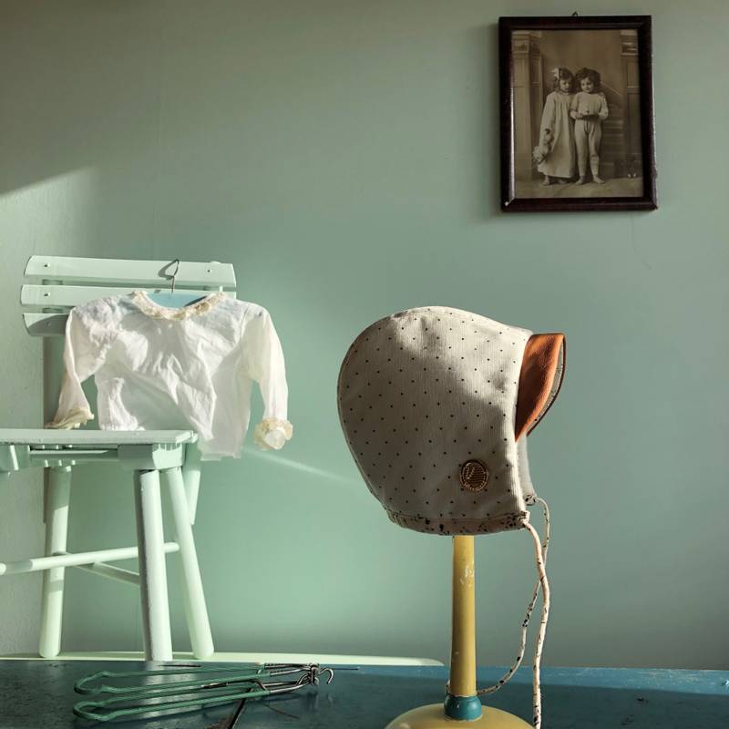 KULDESKYDD Brimmed Bonnet velvet polkadot (54/58)